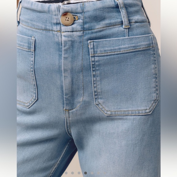 COPY - Colette cropped wide leg high rise jean by Maeve. Korat Wash/ lighter co… - Picture 4 of 8